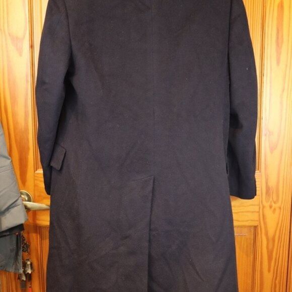 Hart Schaffner & Marx Silver Trumpeter Blazer 100% Cashmere Over Coat Navy Blue - Picture 11 of 15